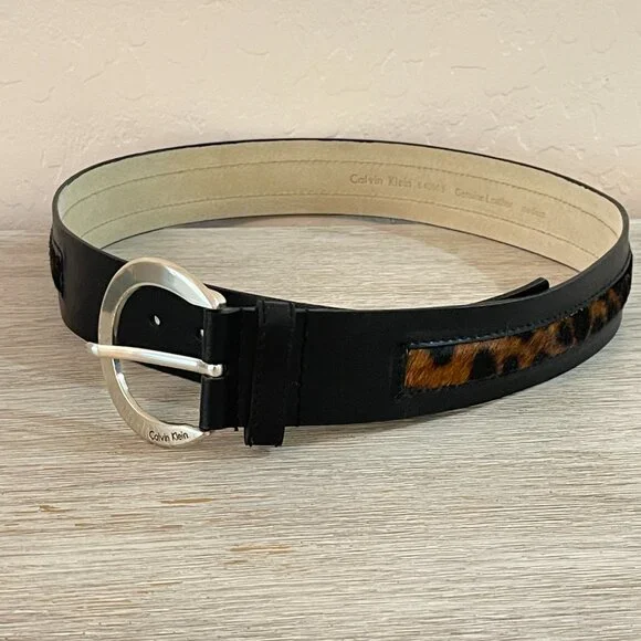 NWT. Calvin Klein Leather Animal Print Belt Calvin Klein Leather Animal Print Belts for Women for sale  main image 3